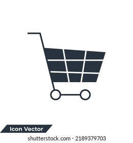 Ilustración vectorial del logotipo del icono del carro del carro del carro del carro. plantilla de símbolo del carrito de compras para colección de diseño gráfico y web