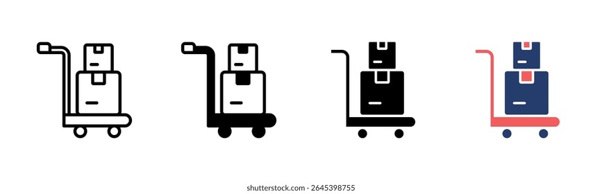 Trolley Cart icon sheet multiple style collection