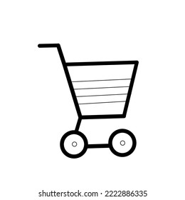 Diseño sencillo del vector de iconos de carrito del tranvía. Ilustración