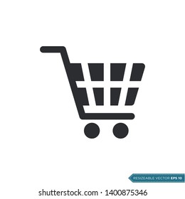 Trolley Cart Icon Vector Template Flat Design