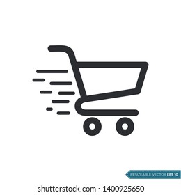 Trolley Cart Icon Vector Template Flat Design