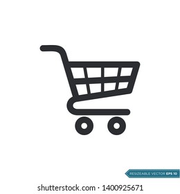 Trolley Cart Icon Vector Template Flat Design
