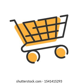 Trolley cart line Icon vector. Shopping cart simple vector icon illustration.