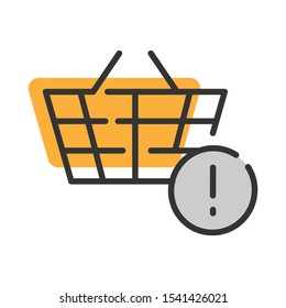 Trolley cart line Icon vector with information symbol. Shopping cart simple vector icon illustration.