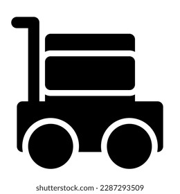 Trolleykarren mit solidem Symbolstil für Online-Shopping