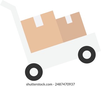 Trolley Cart Shopping Icon Vector FLat Illustration