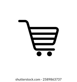 Trolley Cart, Shopping Cart Icon Vector Template