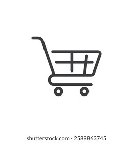 Trolley Cart, Shopping Cart Icon Vector Template