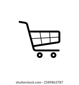 Trolley Cart, Shopping Cart Icon Vector Template