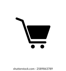 Trolley Cart, Shopping Cart Icon Vector Template