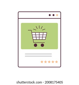 trolley cart in web browser window e-commerce smart purchasing online shopping concept