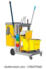 Trolley for cleaning and disinfection of premises