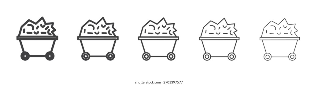 Carretilla con el diseño del icono del carbón, logotipo, App, UI. Ilustración vectorial, EPS