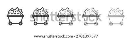 Trolley with coal icon design, logo, app, UI. Vector illustration, EPS