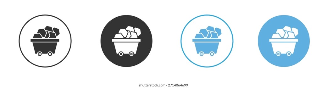 Carro con icono de carbón. Plantilla de diseño de iconos gráficos