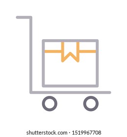 trolley colour line vector icon