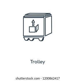 Trolley concept line icon. Linear Trolley concept outline symbol design. This simple element illustration can be used for web and mobile UI/UX.