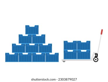 Trolley Crate vector. free space for text. wallpaper. cart vector. Trolley Crate on cart.