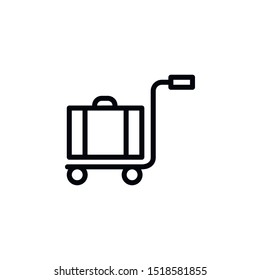 Trolley, deliver, luggage icon. Element of travel icon. Thin line icon
