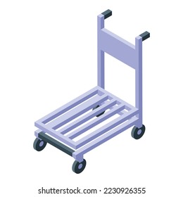 Trolley fahren Icon isometrische Vektorgrafik. Reisewagen. Wanderurlaub