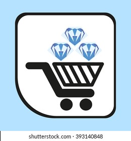 Trolley, diamond, icon