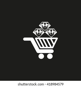 Trolley, diamond, icon
