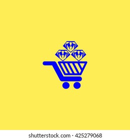 Trolley, diamond, icon