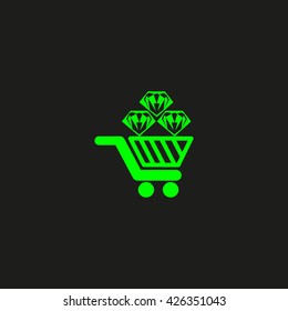 Trolley, diamond, icon