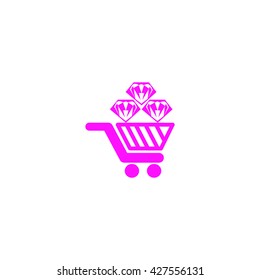 Trolley, diamond, icon