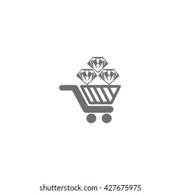 Trolley, diamond, icon
