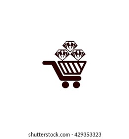 Trolley, diamond, icon