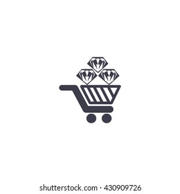 Trolley, diamond, icon
