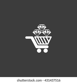 Trolley, diamond, icon