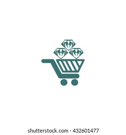 Trolley, diamond, icon