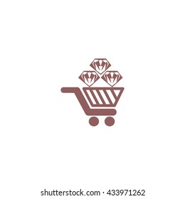 Trolley, diamond, icon