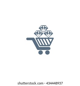 Trolley, diamond, icon