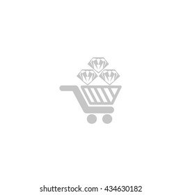 Trolley, diamond, icon
