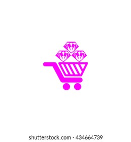 Trolley, diamond, icon