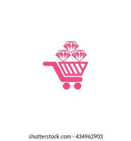 Trolley, diamond, icon