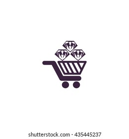 Trolley, diamond, icon