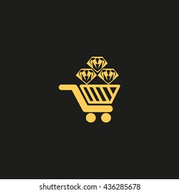 Trolley, diamond, icon