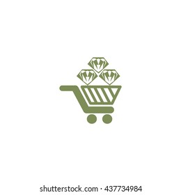 Trolley, diamond, icon