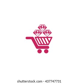 Trolley, diamond, icon
