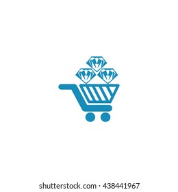 Trolley, diamond, icon