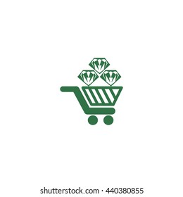 Trolley, diamond, icon
