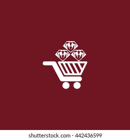 Trolley, diamond, icon