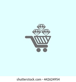 Trolley, diamond, icon