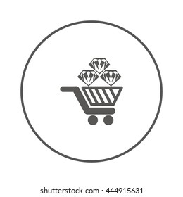 Trolley, diamond, icon
