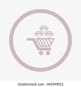 Trolley, diamond, icon