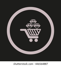 Trolley, diamond, icon